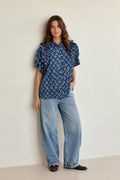 BLUSA RINCÓN MANGA AZUL