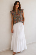 BLUSA RINCÓN FLORES NARANJA