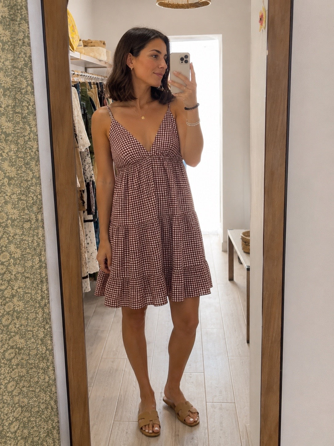 VESTIDO CORTO VICHY ROJO